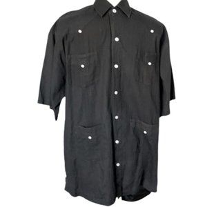 Guayabera Shirts Short Sleeve Linen Beach Button Down Shirts for Men